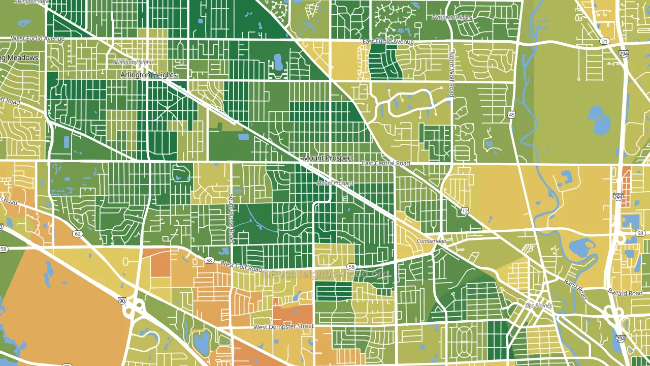 60056, IL block-group voter-turnout map