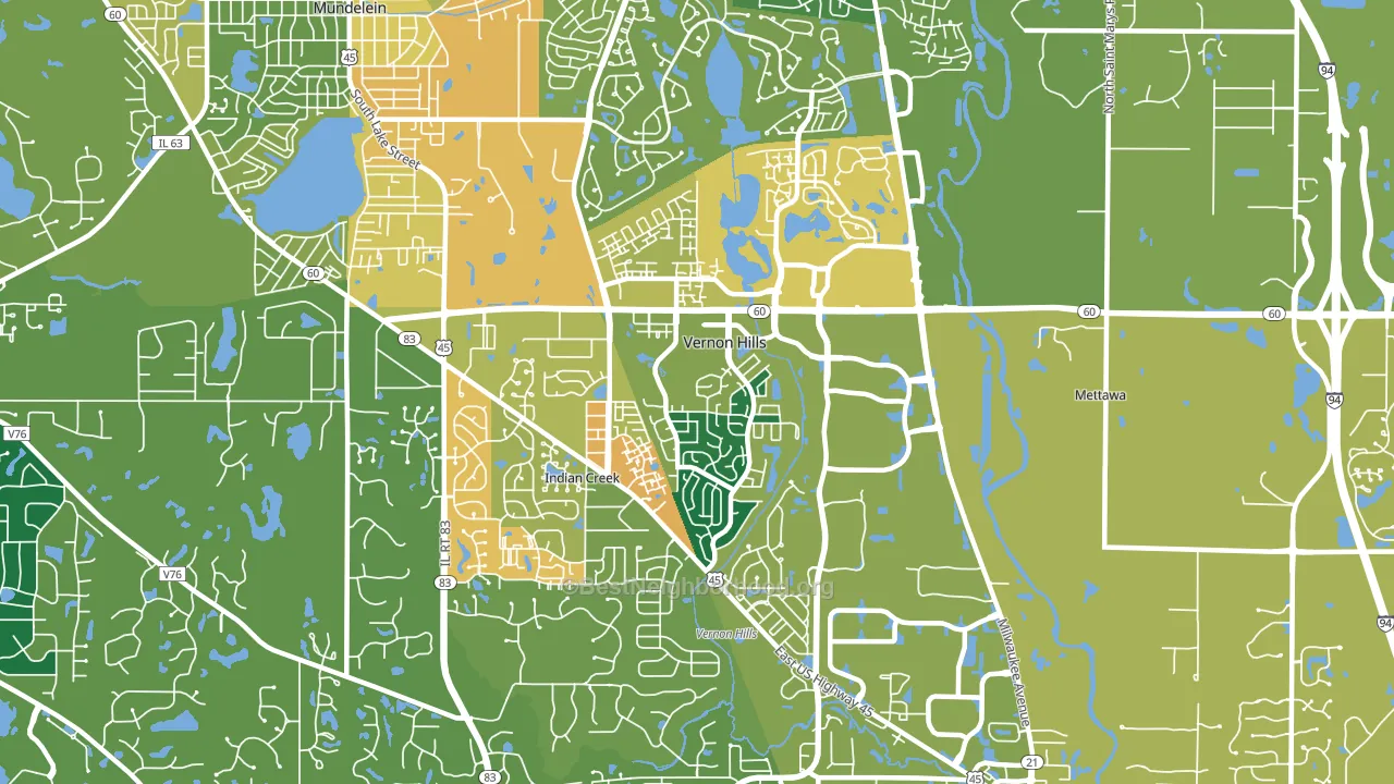60061, IL block-group voter-turnout map