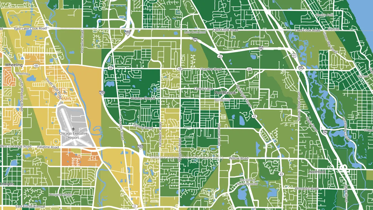 60062, IL block-group voter-turnout map