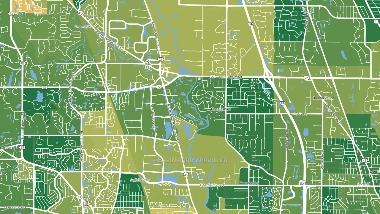 60069, IL block-group voter-turnout map