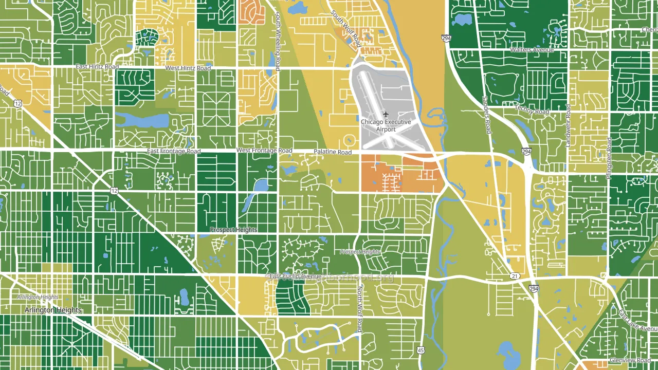 60070, IL block-group voter-turnout map