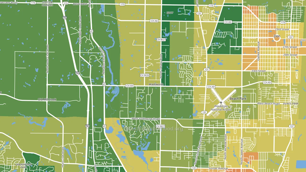 60083, IL block-group voter-turnout map
