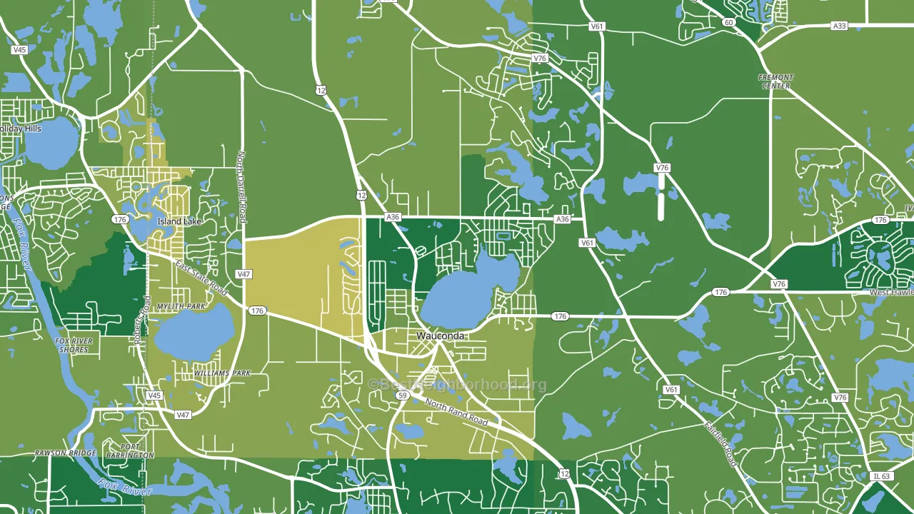 60084, IL block-group voter-turnout map