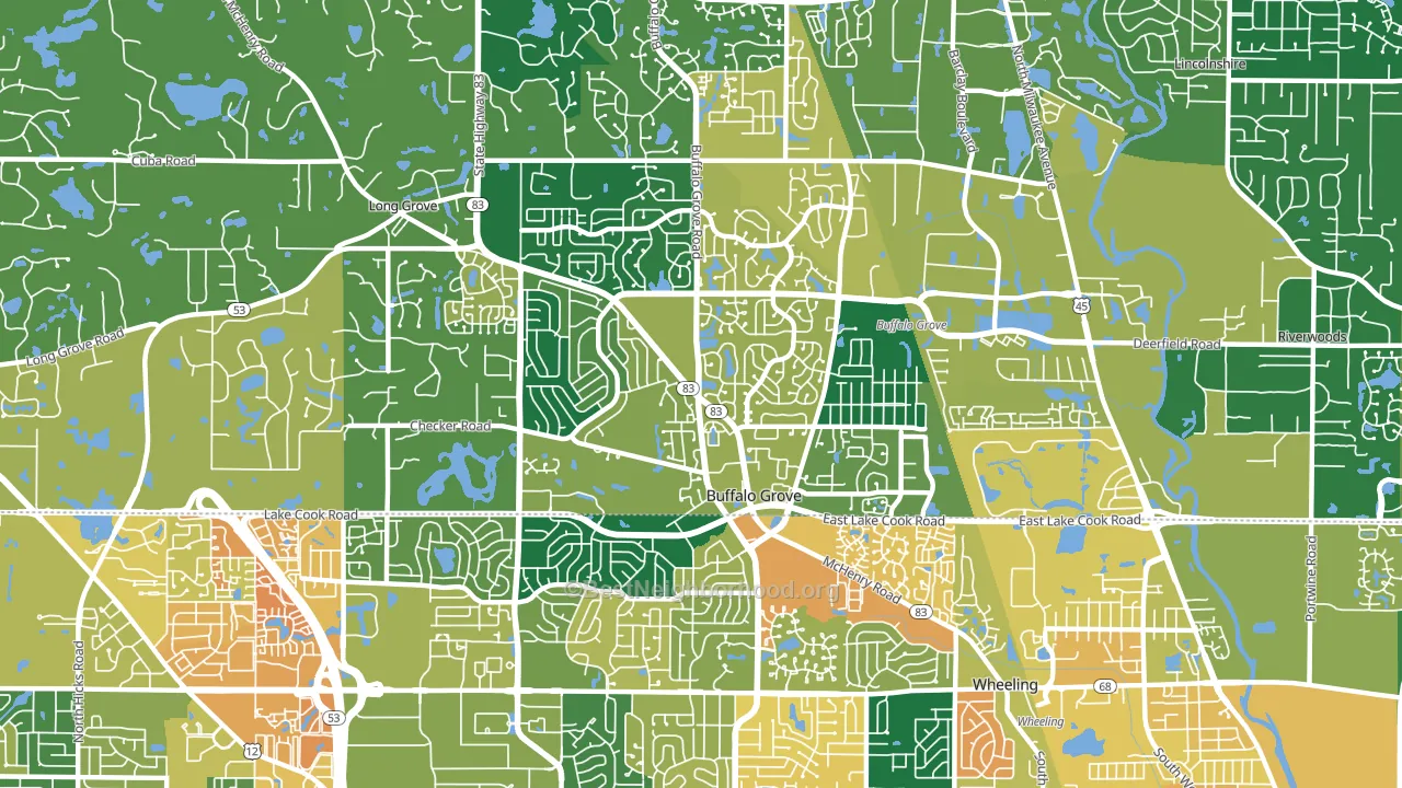 60089, IL block-group voter-turnout map