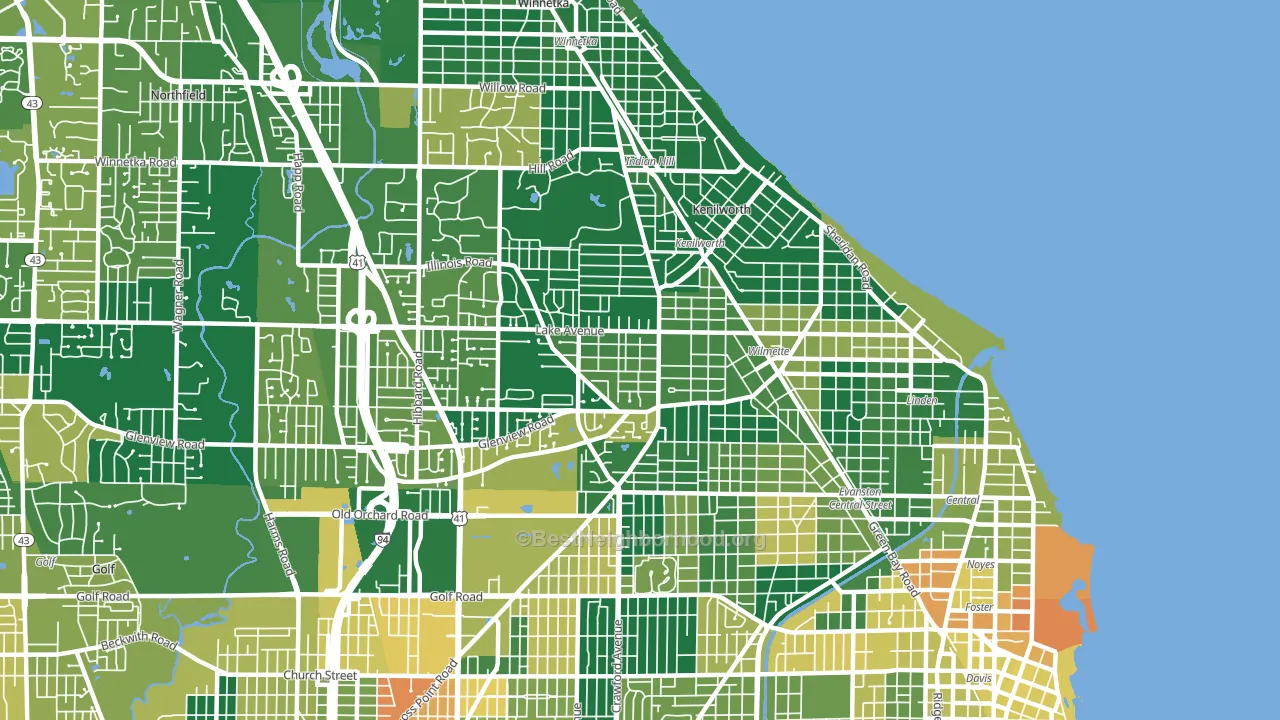 60091, IL block-group voter-turnout map