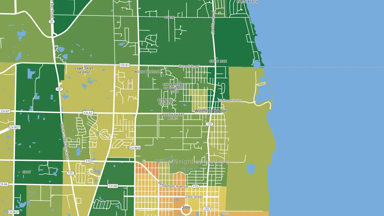 60096, IL block-group voter-turnout map