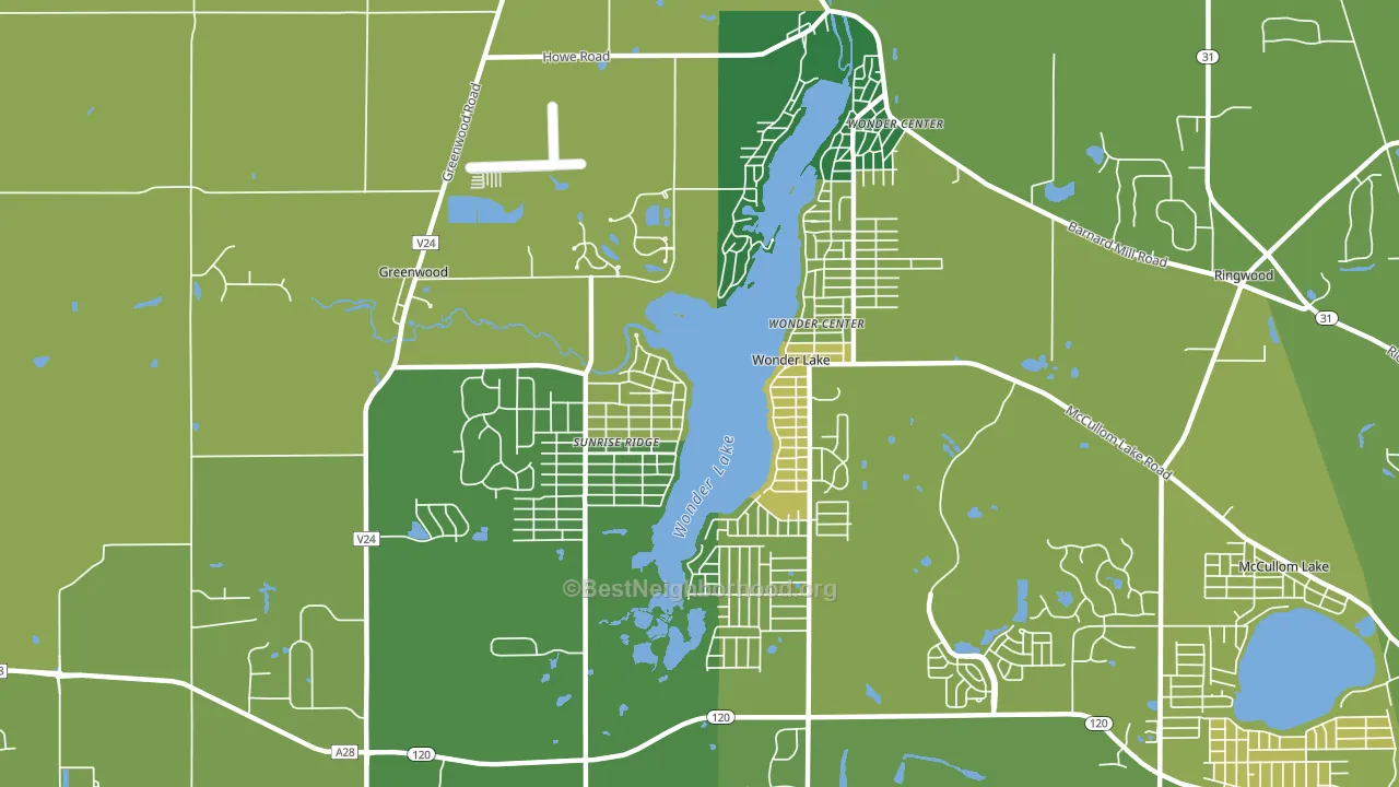 60097, IL block-group voter-turnout map