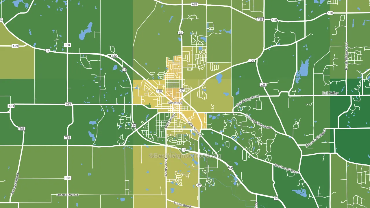 60098, IL block-group voter-turnout map
