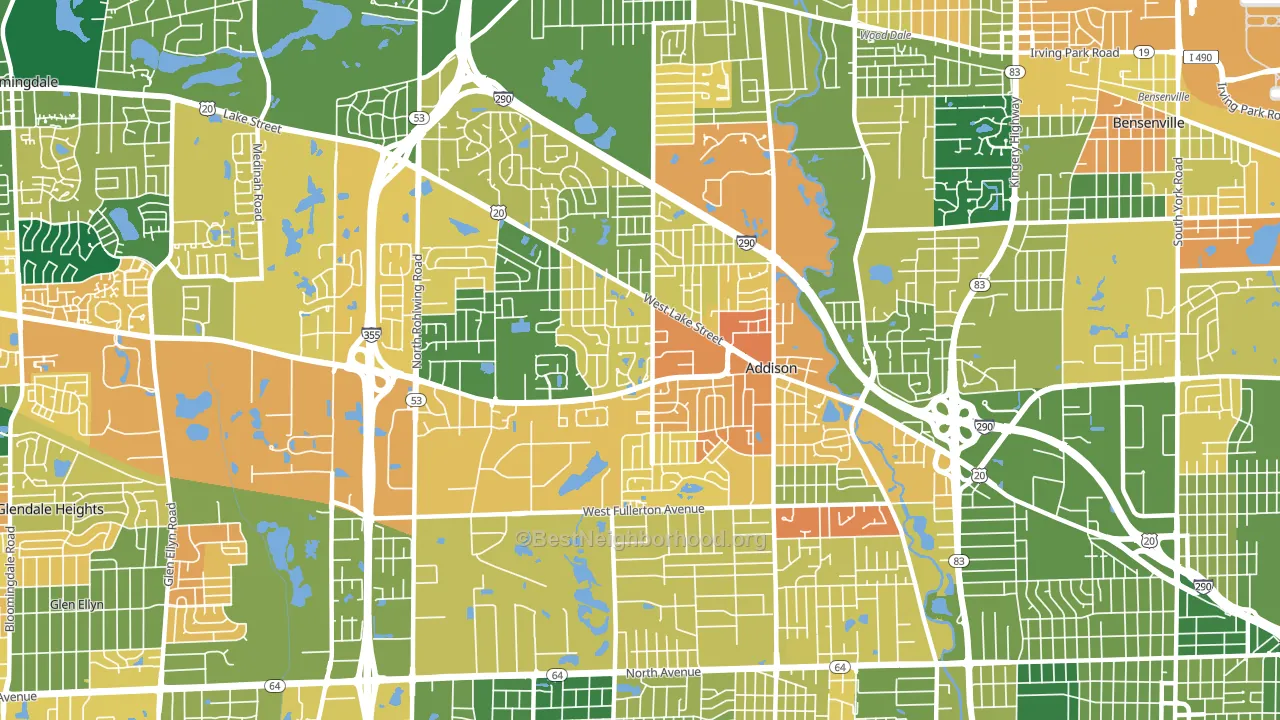 60101, IL block-group voter-turnout map