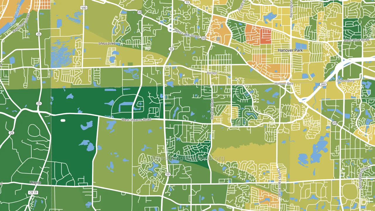 60103, IL block-group voter-turnout map