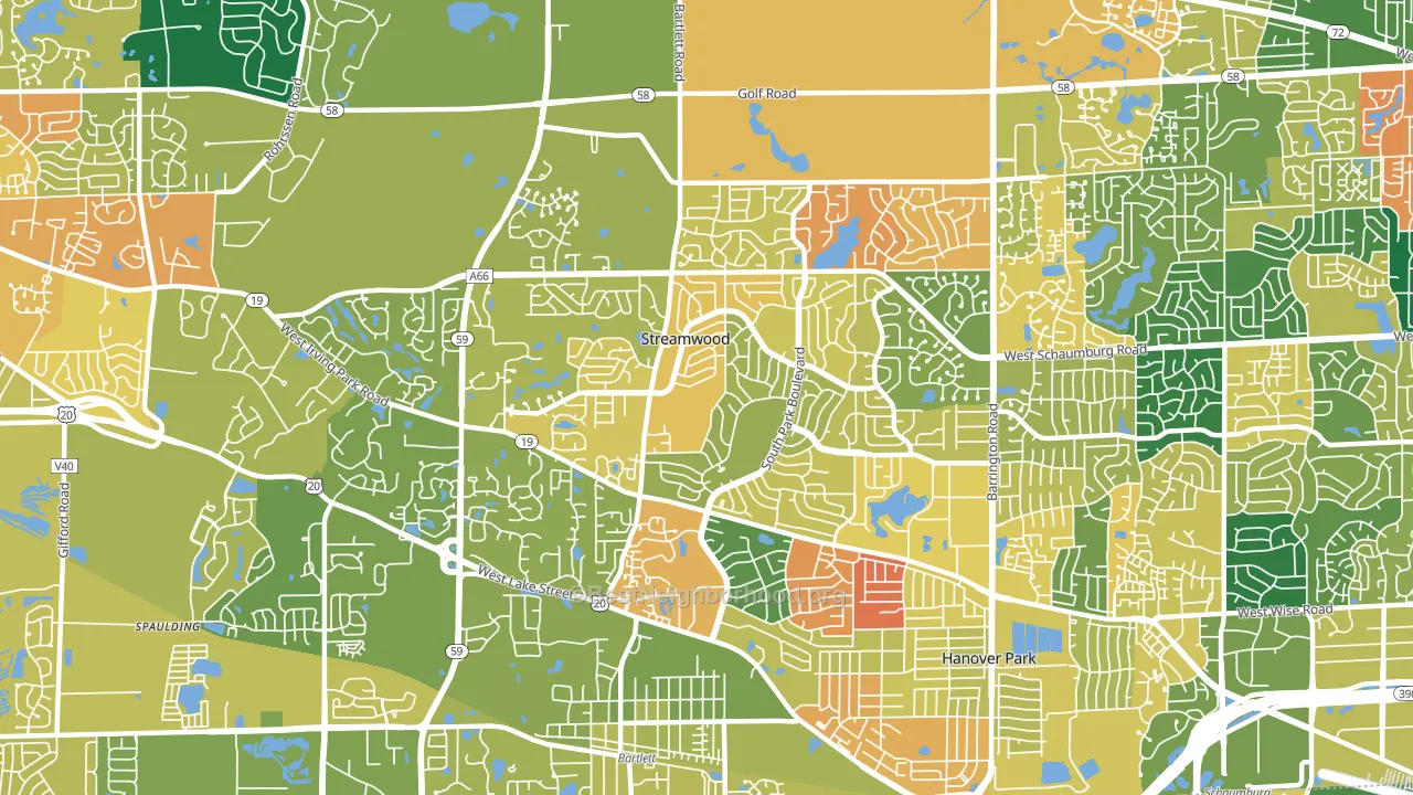 60107, IL block-group voter-turnout map