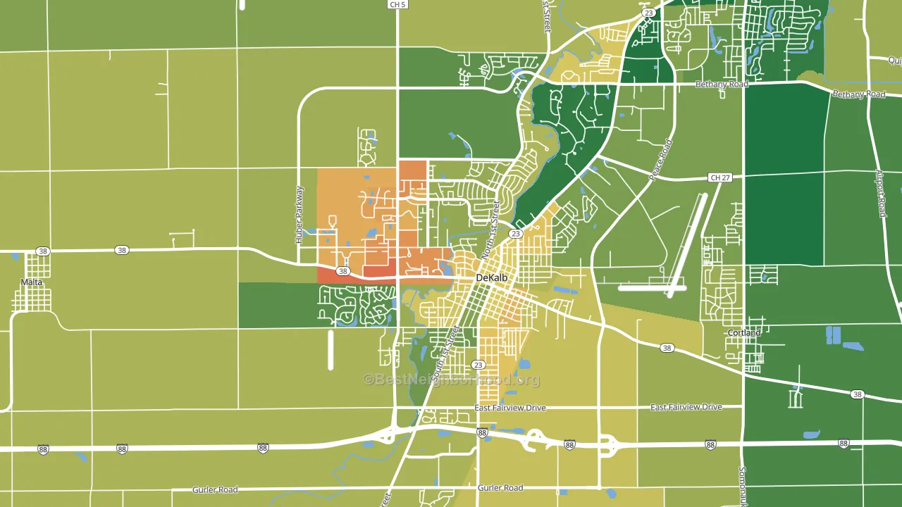 60115, IL block-group voter-turnout map