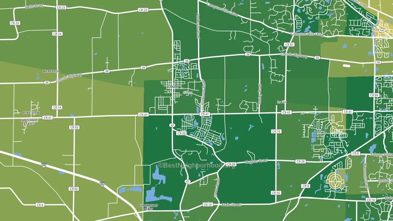 60119, IL block-group voter-turnout map