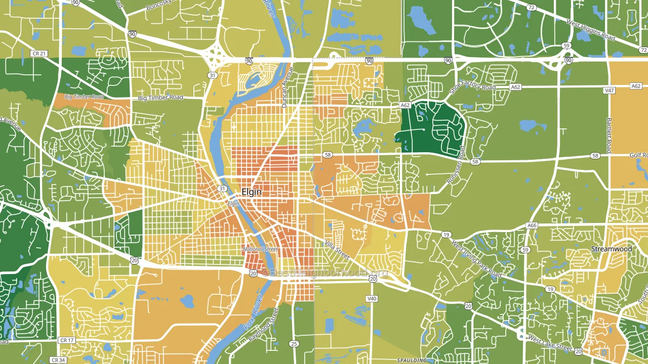 60120, IL block-group voter-turnout map