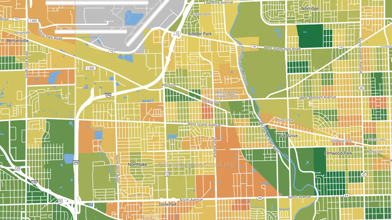 60131, IL block-group voter-turnout map