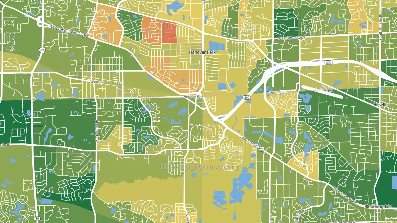 60133, IL block-group voter-turnout map