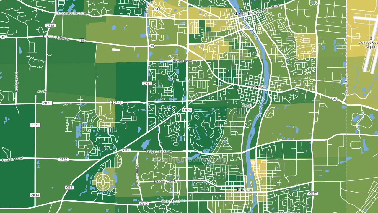 60134, IL block-group voter-turnout map