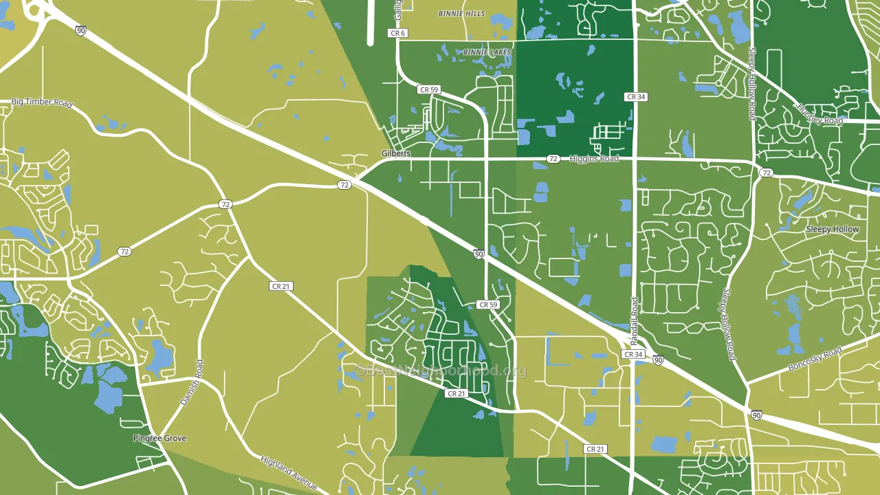 60136, IL block-group voter-turnout map