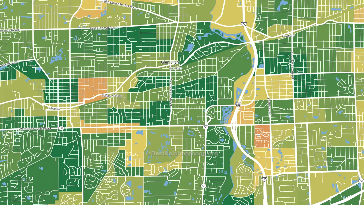 60137, IL block-group voter-turnout map