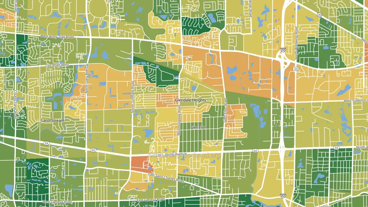 60139, IL block-group voter-turnout map