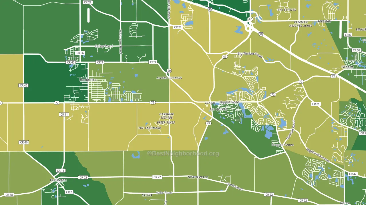60140, IL block-group voter-turnout map
