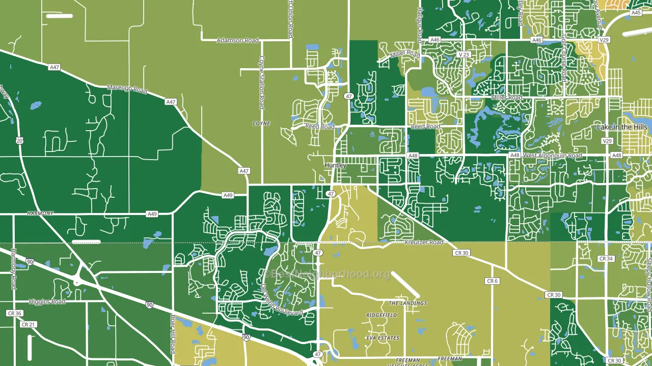 60142, IL block-group voter-turnout map