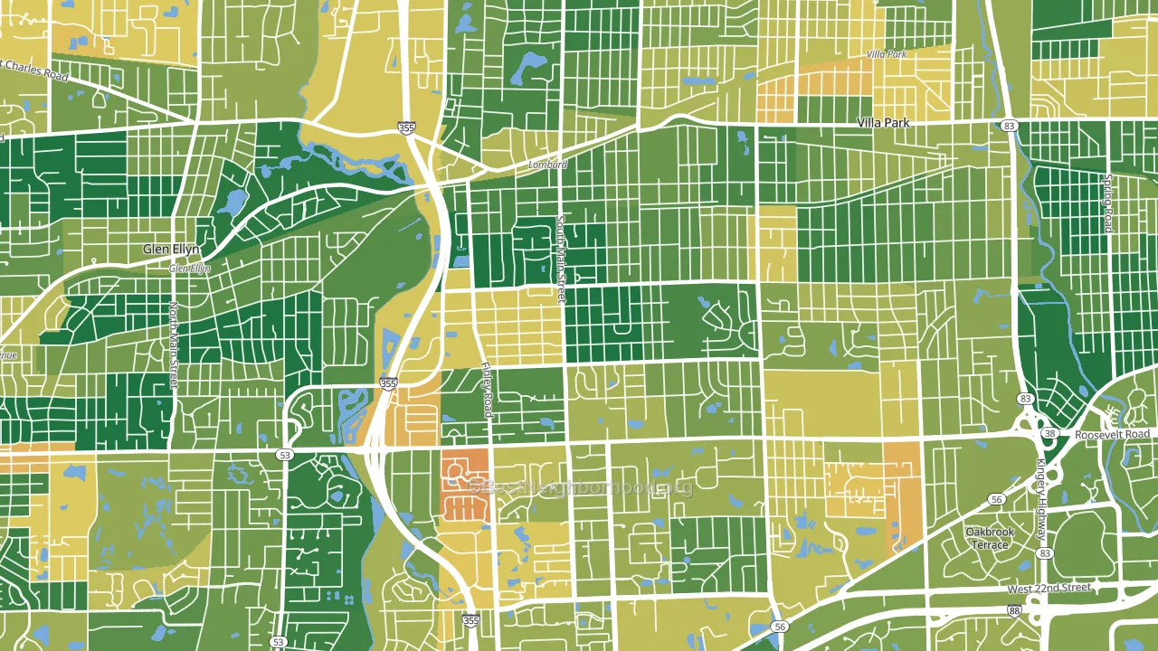 60148, IL block-group voter-turnout map