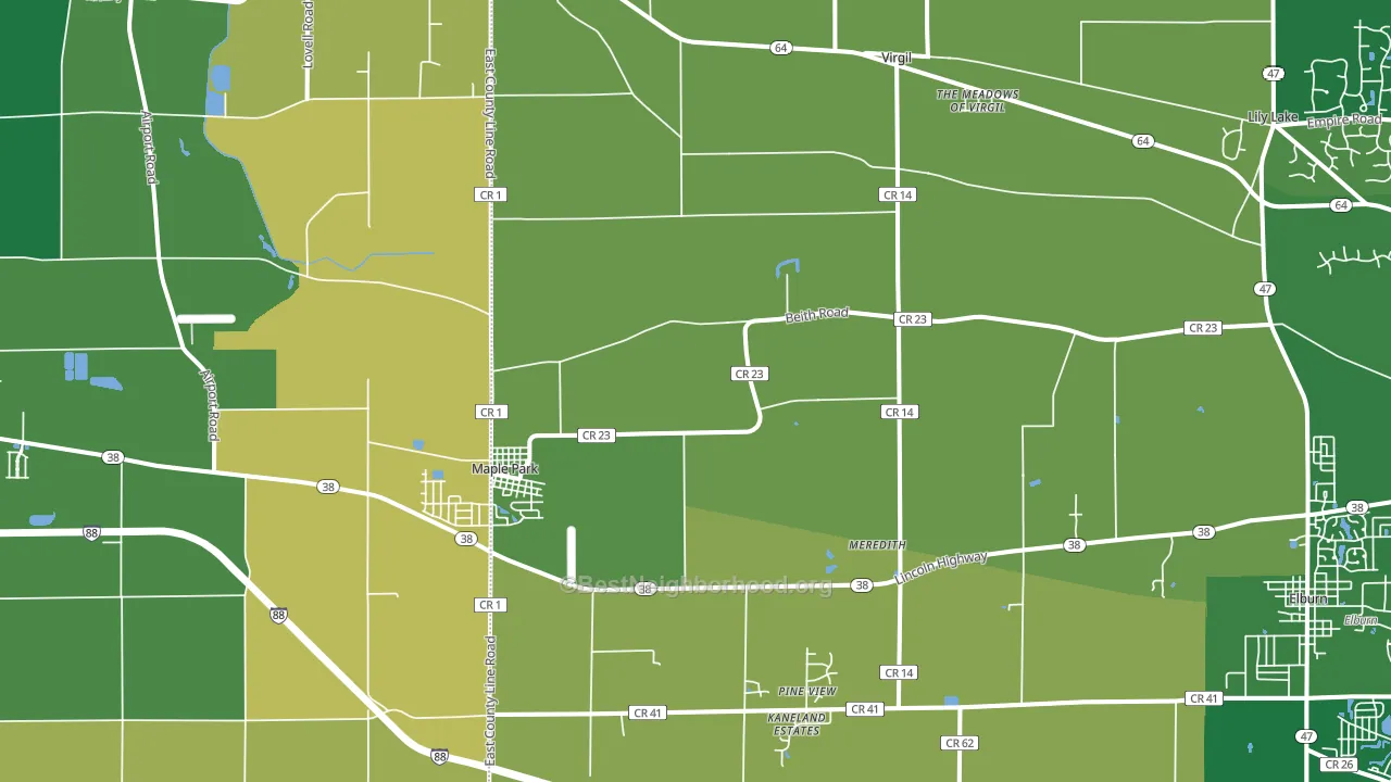 60151, IL block-group voter-turnout map