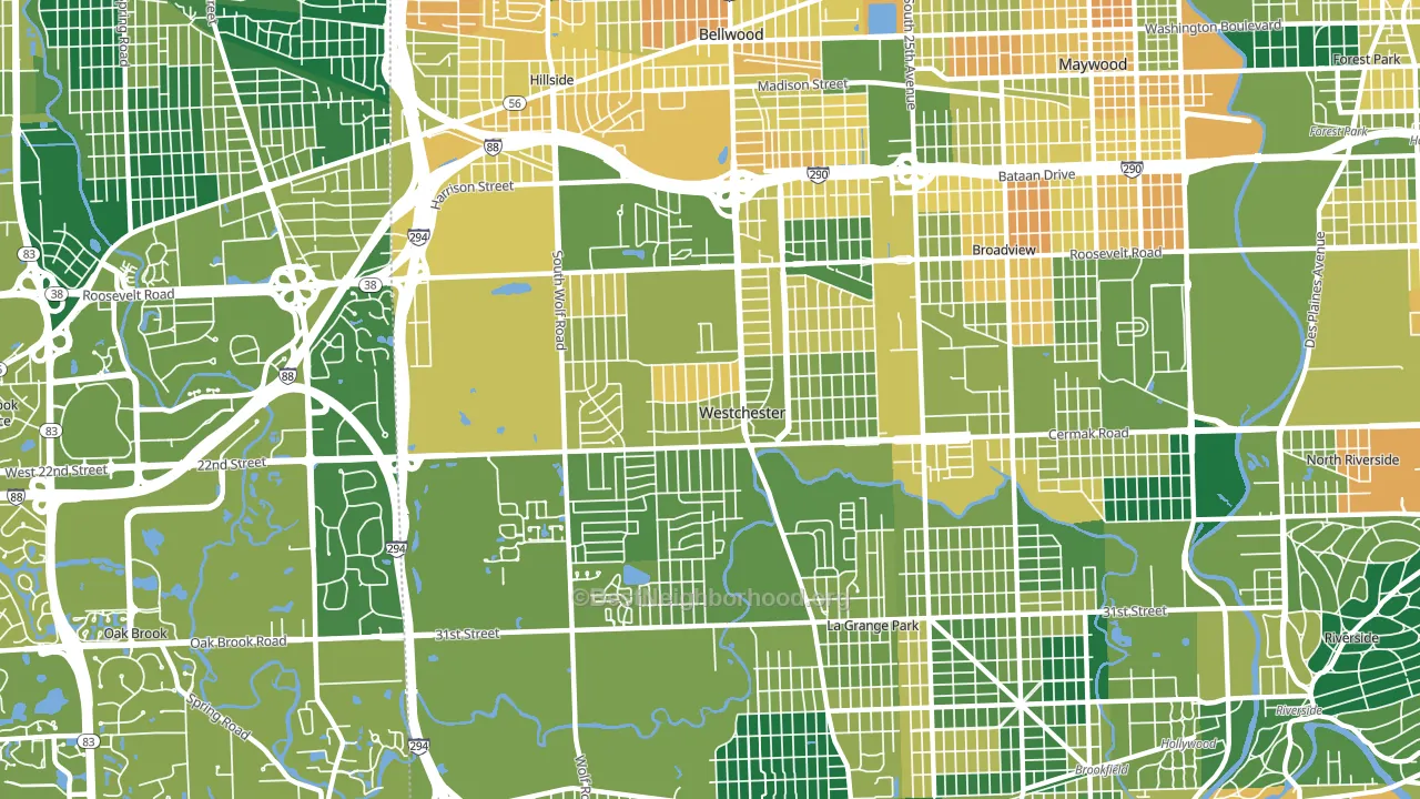 60154, IL block-group voter-turnout map