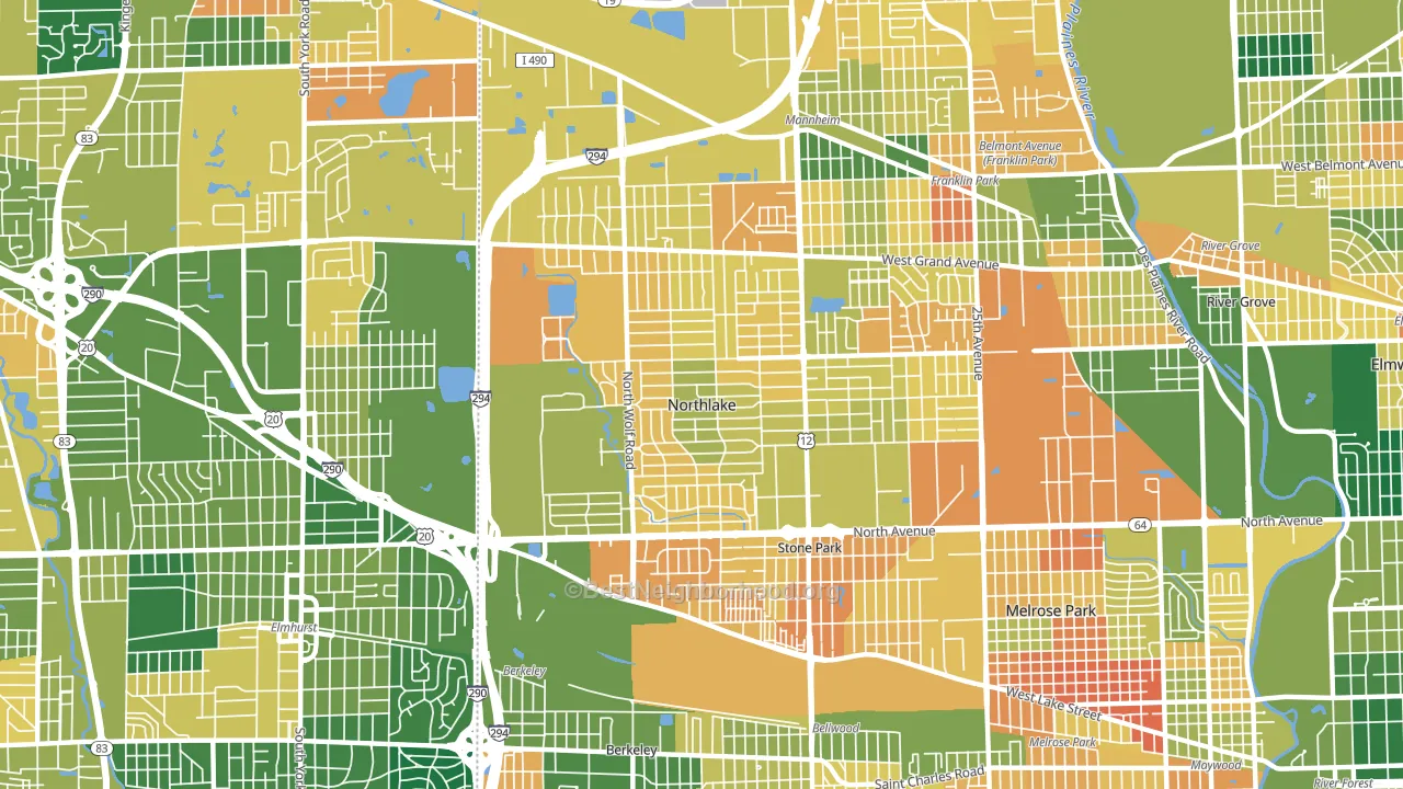 60164, IL block-group voter-turnout map