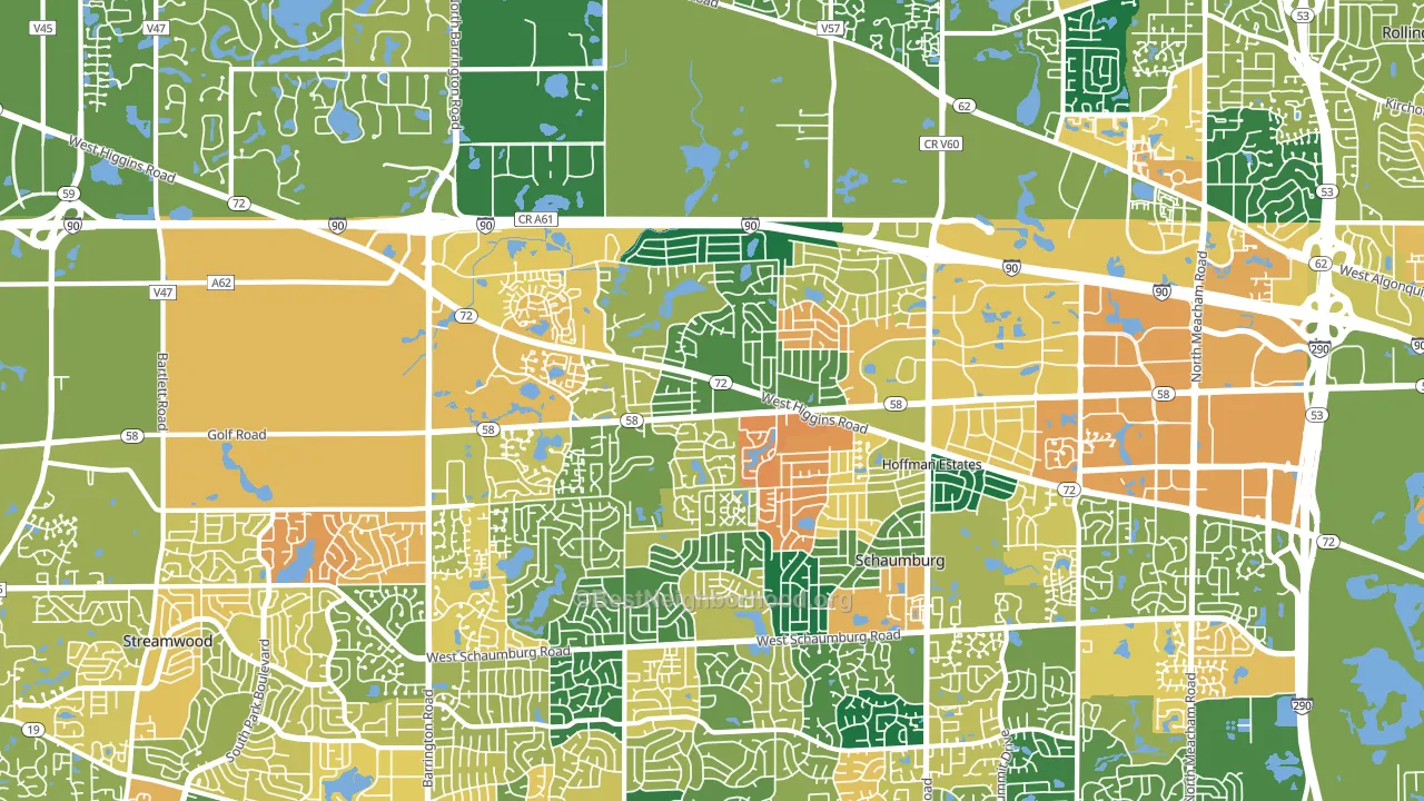 60169, IL block-group voter-turnout map