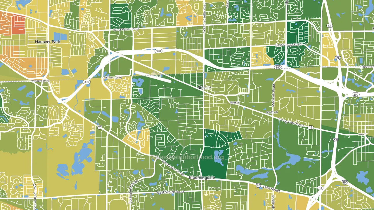 60172, IL block-group voter-turnout map