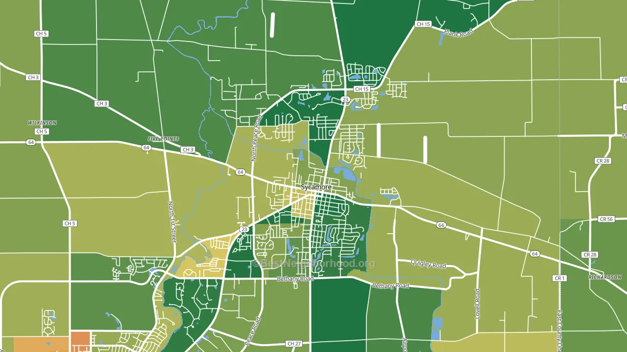 60178, IL block-group voter-turnout map