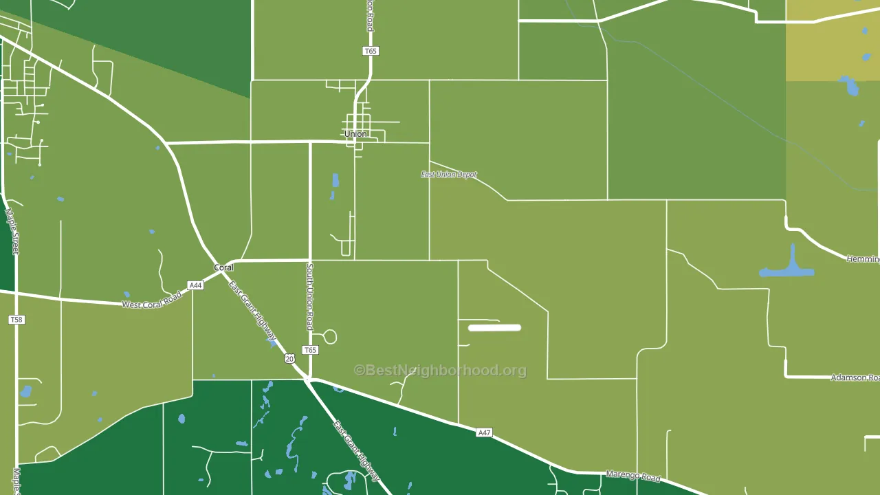 60180, IL block-group voter-turnout map