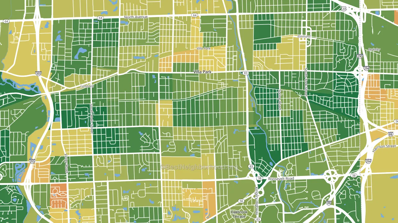 60181, IL block-group voter-turnout map