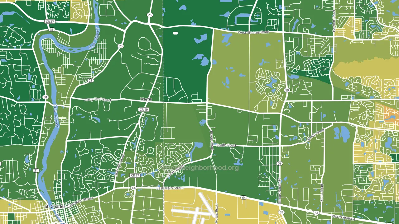 60184, IL block-group voter-turnout map
