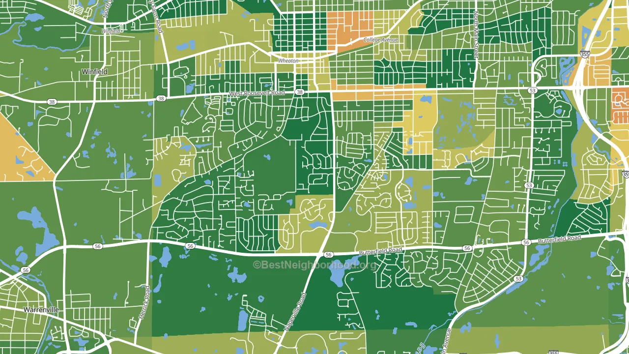 60189, IL block-group voter-turnout map
