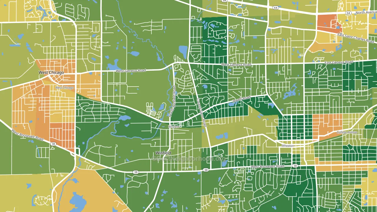 60190, IL block-group voter-turnout map