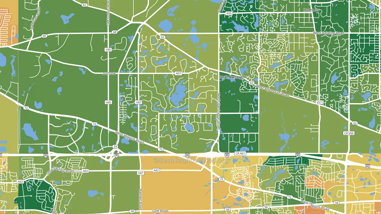 60192, IL block-group voter-turnout map