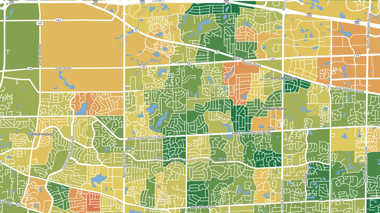 60194, IL block-group voter-turnout map