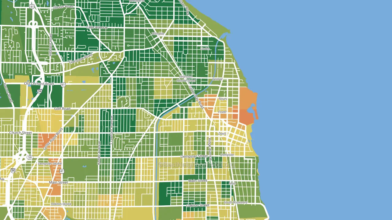 60201, IL block-group voter-turnout map