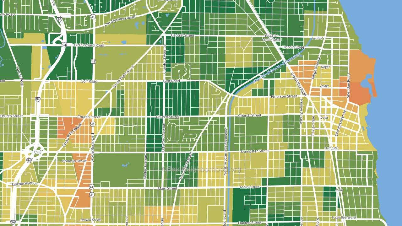 60203, IL block-group voter-turnout map