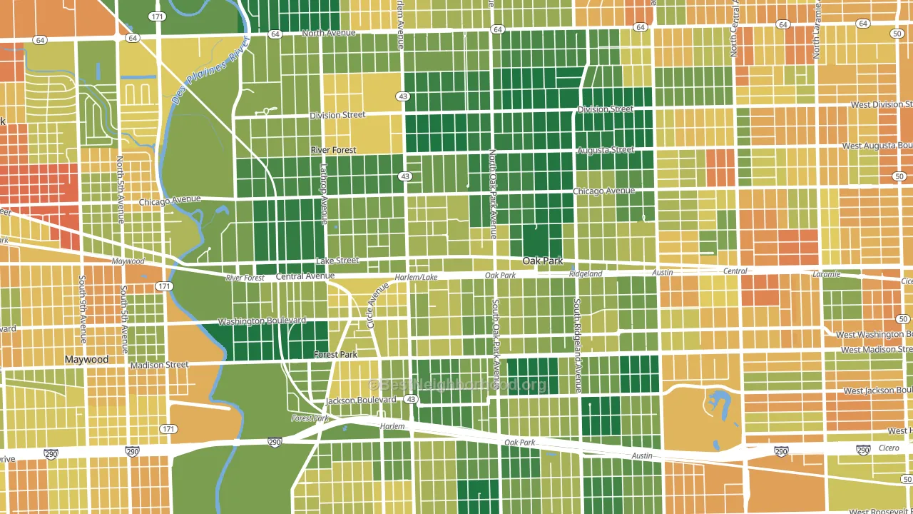 60301, IL block-group voter-turnout map