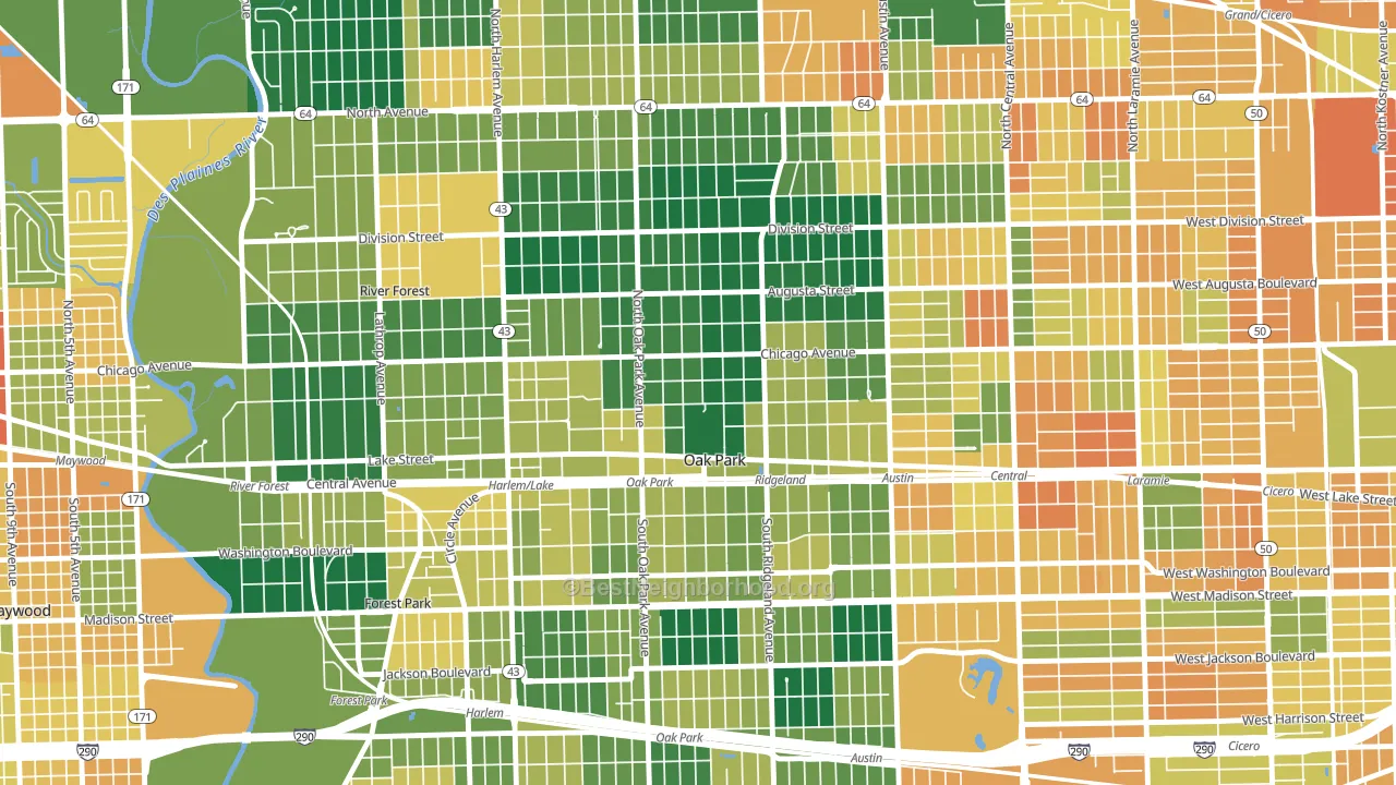 60302, IL block-group voter-turnout map