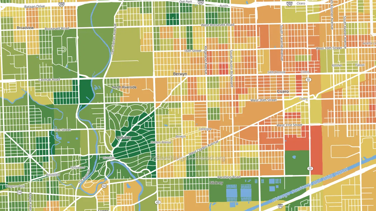 60402, IL block-group voter-turnout map