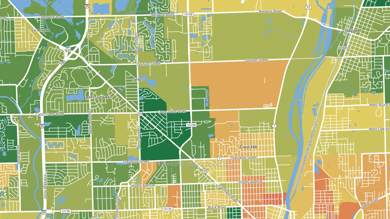 60403, IL block-group voter-turnout map