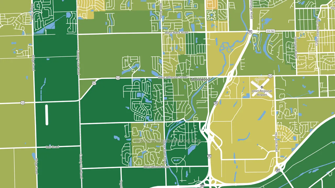 60404, IL block-group voter-turnout map
