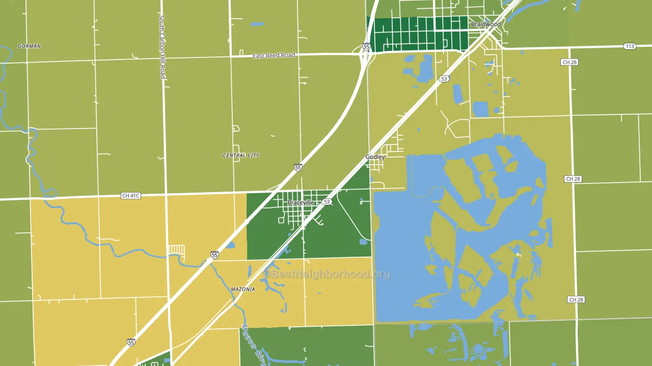 60407, IL block-group voter-turnout map