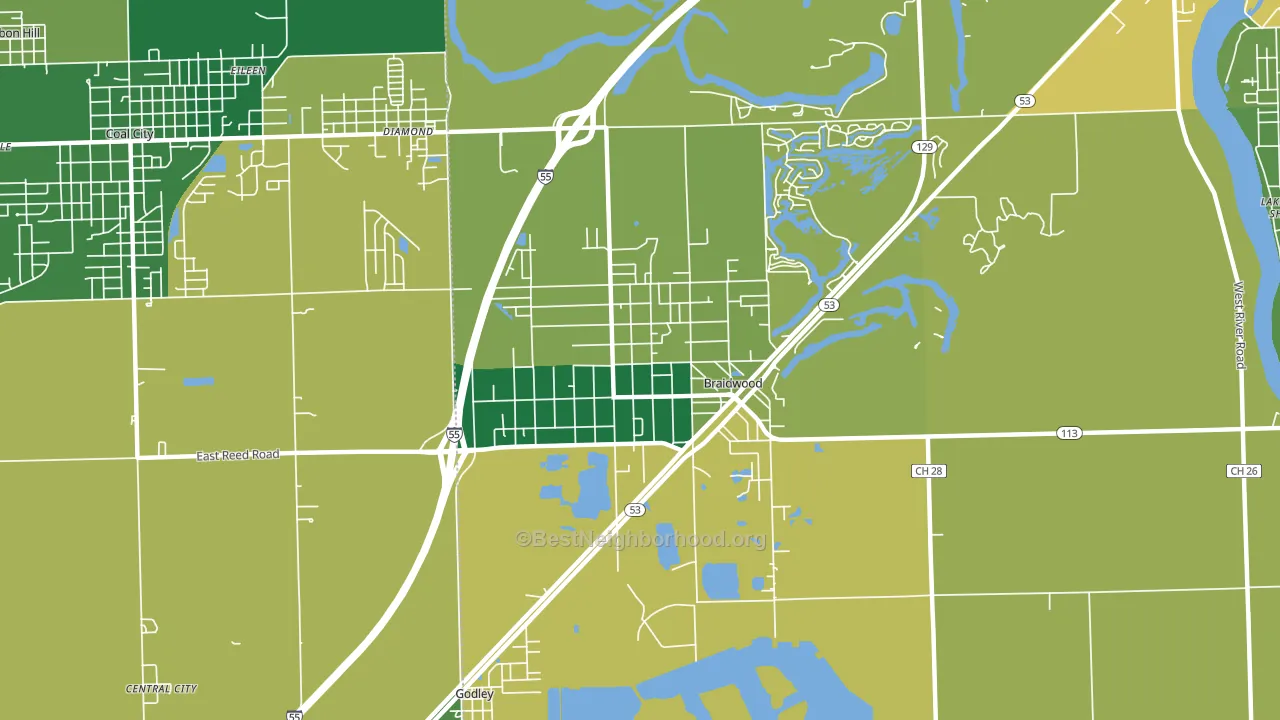 60408, IL block-group voter-turnout map