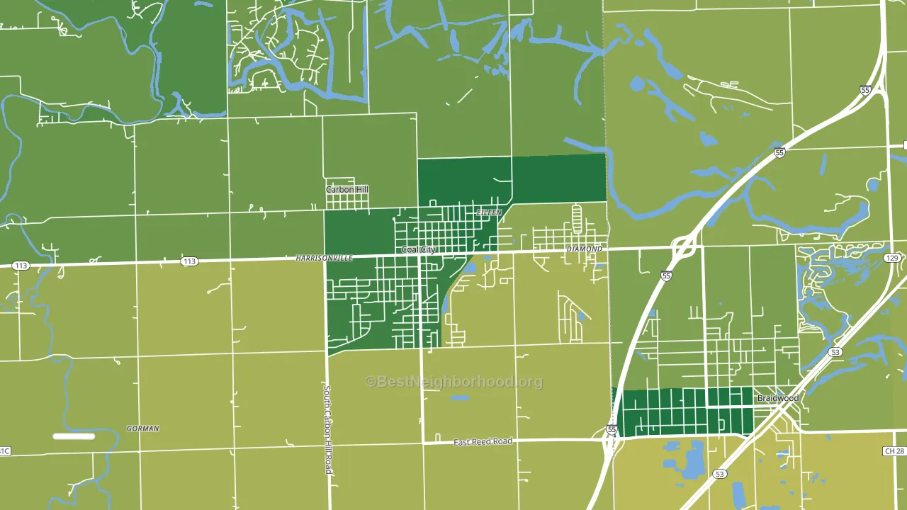 60416, IL block-group voter-turnout map